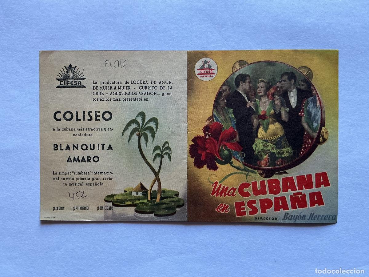  Flyers Publicitaires de films Anciens: PROGRAMA DOBLE CIFESA UNA CUBANA EN ESPA&Ntilde;A MARUJITA D&Iacute;AZ CINE COLISEO ELCHE ALICANTE