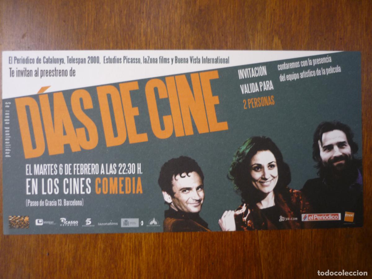 Cine: dias de cine - folleto mano invitacion preestreno - alberto san juan fernando tejero cine espa&ntilde;ol