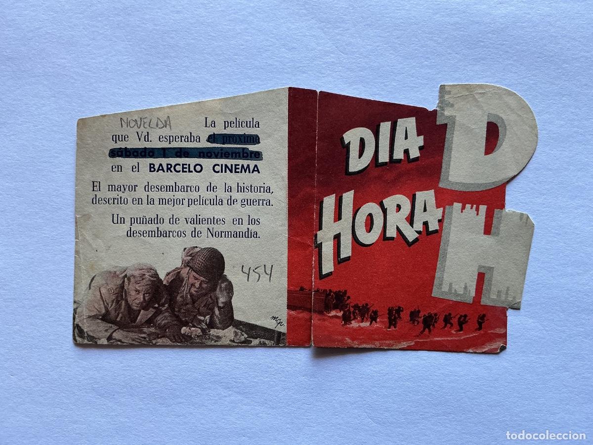 Folhetos de m&atilde;o de filmes antigos de cinema: PROGRAMA DOBLE TROQUELADO D&Iacute;A D HORA H CINE BARCELO CINEMA NOVELDA ALICANTE