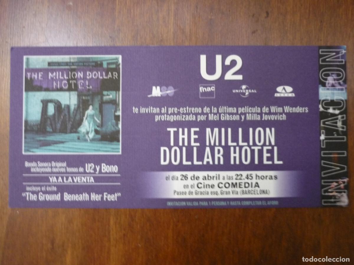 Cine: the million dollar hotel - folleto mano original invitacion preestreno - mel gibson win wenders u2