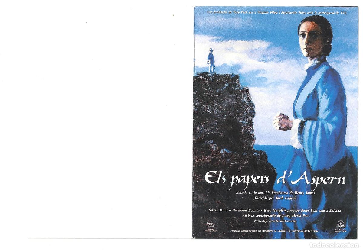  Foglietti di film di film antichi di cinema: PTCC 845 LOS PAPELES DE ASPERN PROGRAMA DOBLE SILVIA MUNT AMPARO SOLER LEAL en catal&aacute;n