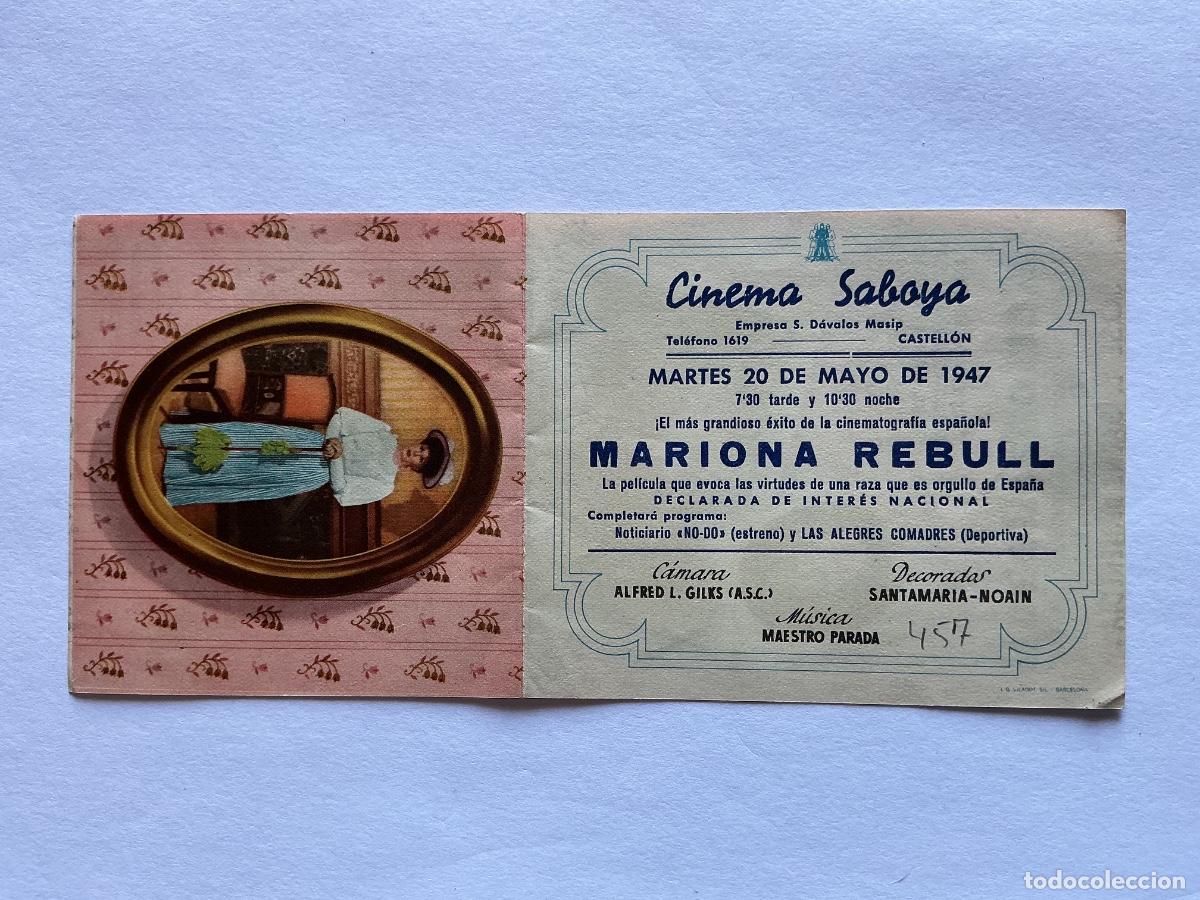 Cine: PROGRAMA DOBLE MARIONA REBULL SARA MONTIEL CINE CINEMA SABOYA CASTELL&Oacute;N