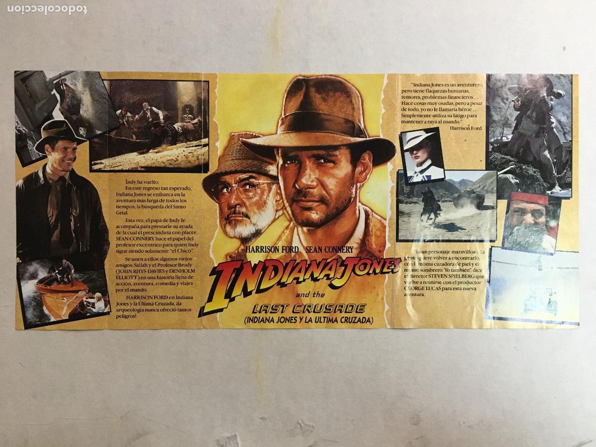 Kino: PTCC 845 INDIANA JONES Y LA ULTIMA CRUZADA PROGRAMA Tple STEVEN SPIELBERG HARRISON FORD SEAN CONNERY
