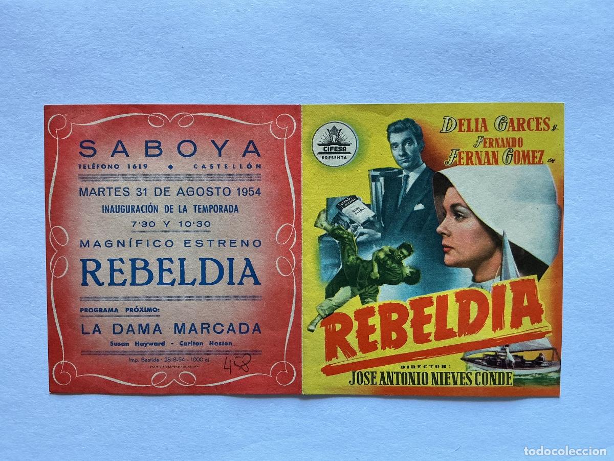  Flyers Publicitaires de films Anciens: PROGRAMA DOBLE CIFESA REBELD&Iacute;A FERNANDO REY CINE SABOYA CASTELL&Oacute;N
