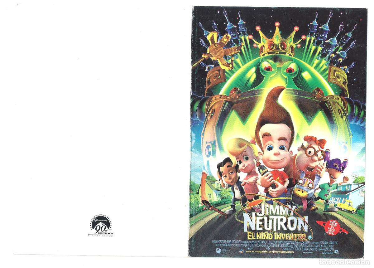  Flyers Publicitaires de films Anciens: PTCC 846 JIMMY NEUTRON PROGRAMA DOBLE INVITACION ANIMACION