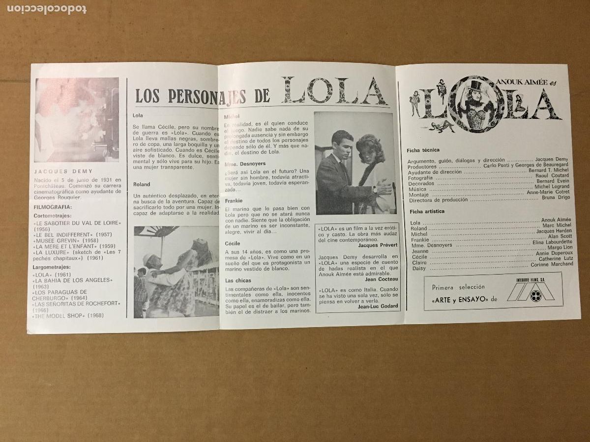 Cine: PTCC 847 LOLA PROGRAMA TRIPLE JAQUES DEMY ANOUK AIMEE - Foto 2