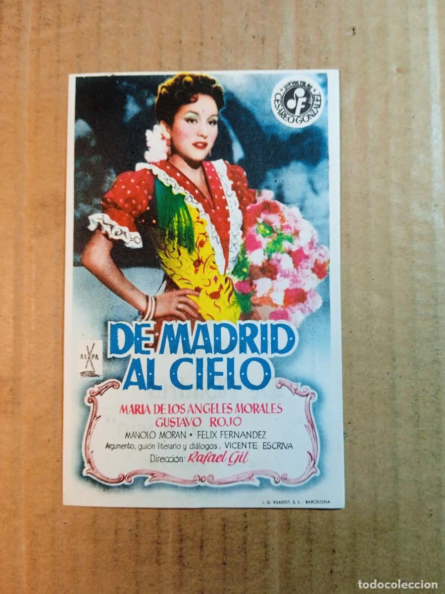  Flyers Publicitaires de films Anciens: FOLLETO DE MANO CON PUBLICIDAD DE MADRID AL CIELO