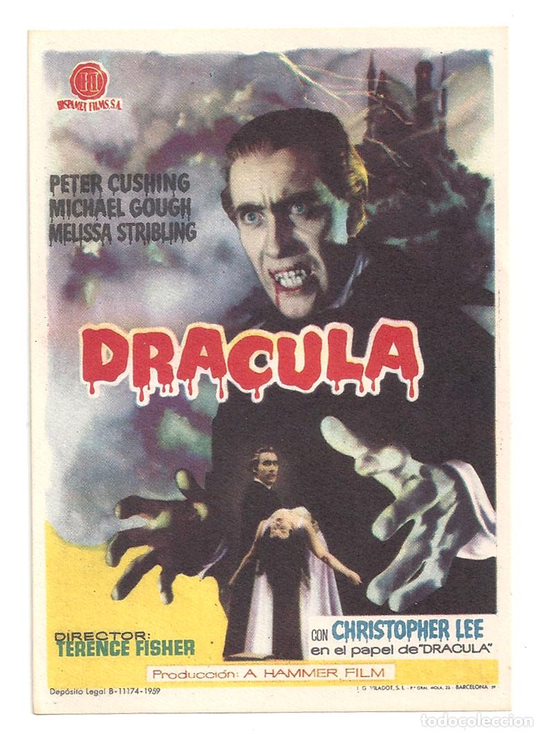 Cine: PTCC 848 DRACULA PROGRAMA SENCILLO HISPAMEX PETER CUSHING CHRISTOPHER LEE HAMMER - Foto 1