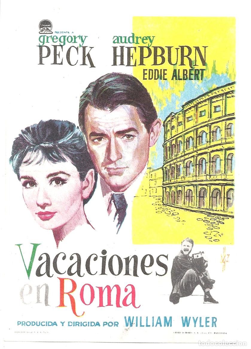 Kino: PTCC 848 VACACIONES EN ROMA PROGRAMA SENCILLO PARAMOUNT AUDREY HEPBURN GREGORY PECK
