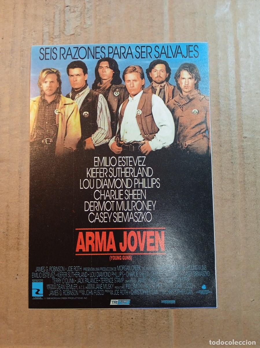 Folhetos de m&atilde;o de filmes antigos de cinema: FOLLETO DE MANO CON PUBLICIDAD ARMA JOVEN