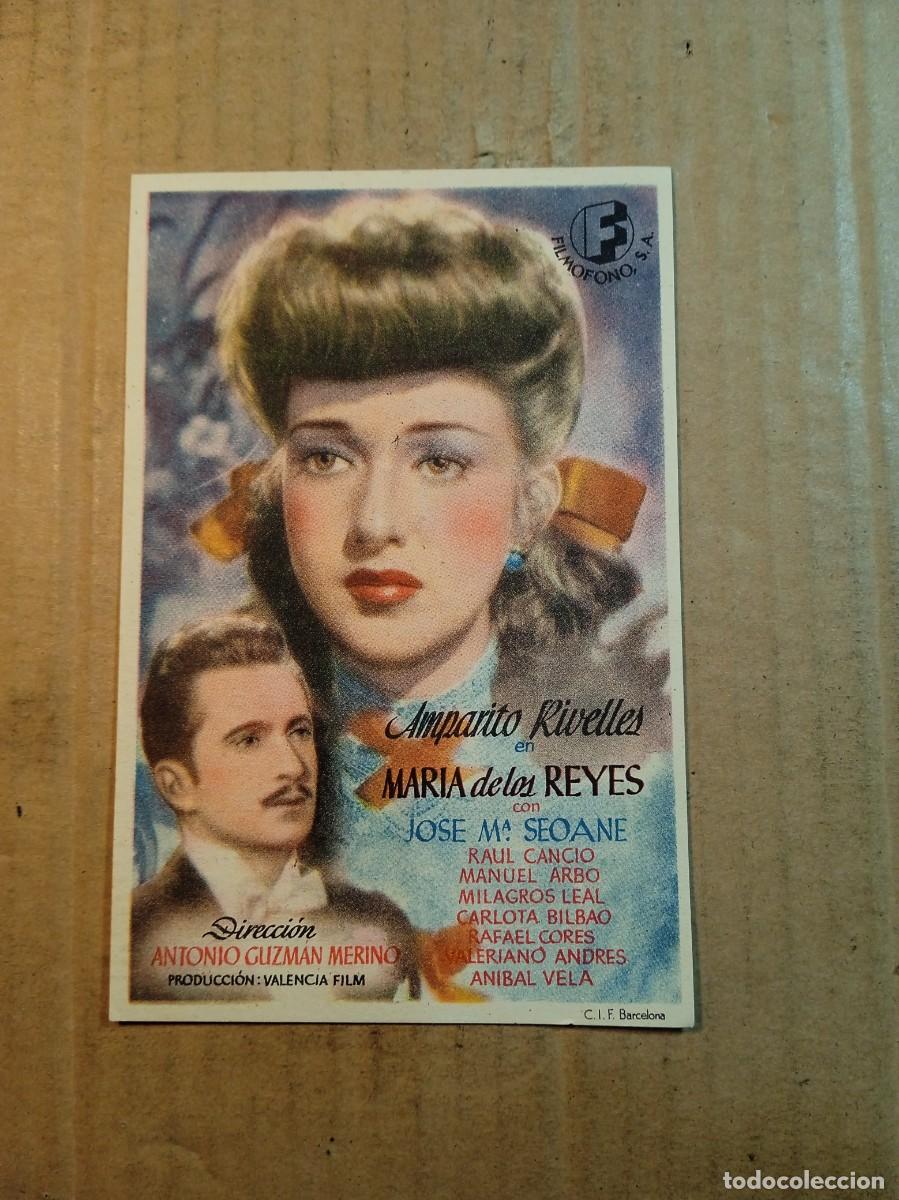 Folhetos de m&atilde;o de filmes antigos de cinema: FOLLETO DE MANO CON PUBLICIDAD MARIA DE LOS REYES