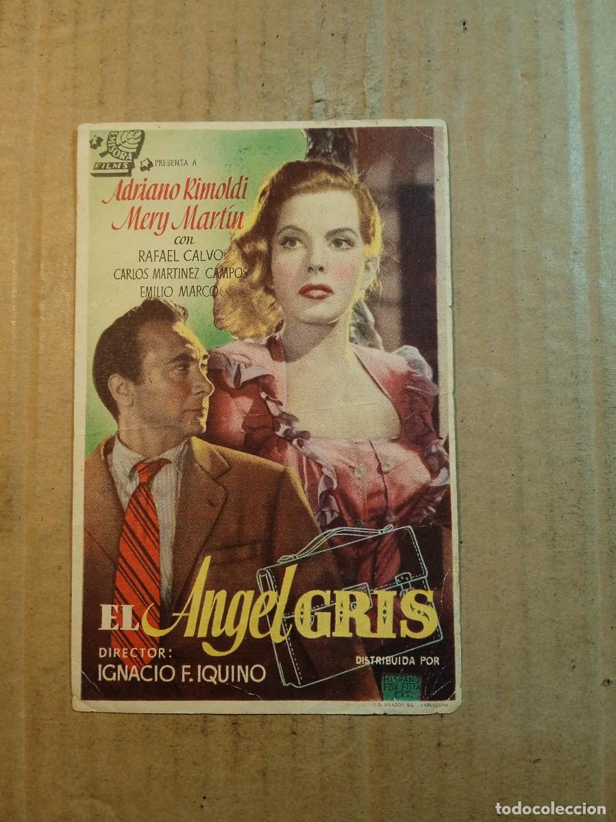 Cine: FOLLETO DE MANO CON PUBLICIDAD EL ANGEL GRIS
