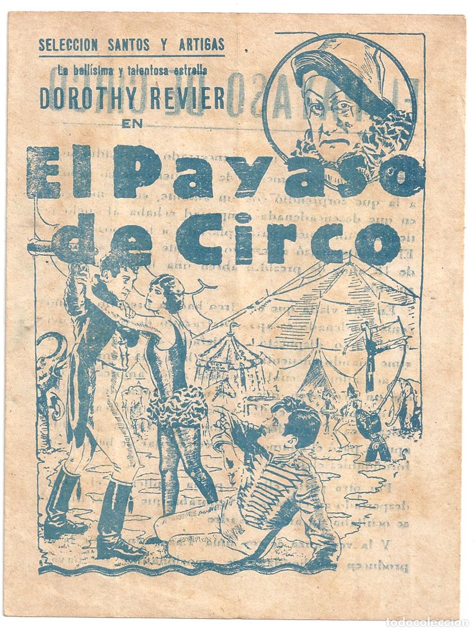 Cine: PTCC 848 EL PAYASO DE CIRCO PROGRAMA DOBLE SELECCION SANTOS Y ARTIGAS DOROTHY REVIER raro