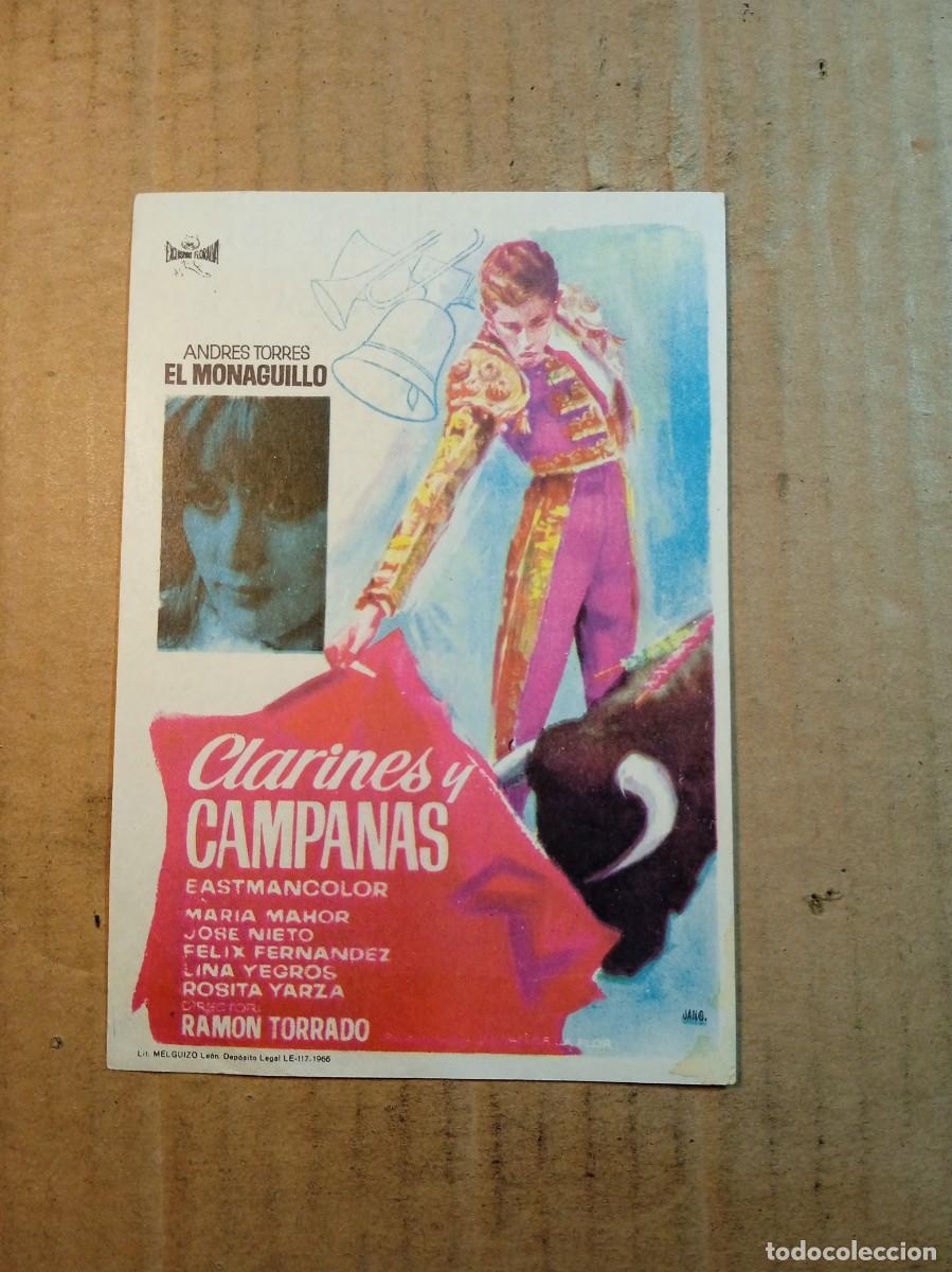 Folhetos de m&atilde;o de filmes antigos de cinema: FOLLETO DE MANO CON PUBLICIDAD CLARINES Y CAMPANAS