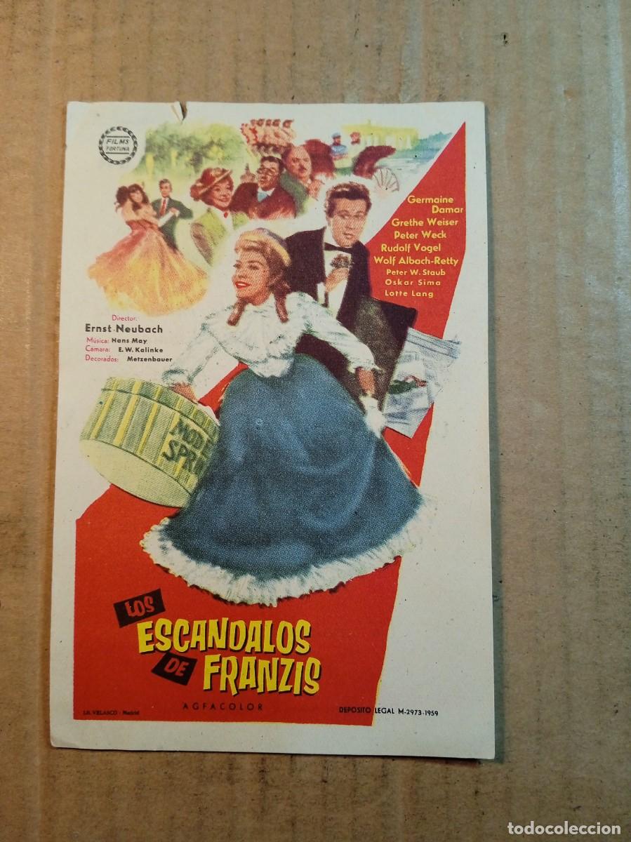 Kino: FOLLETO DE MANO CON PUBLICIDAD LOS ESCANDALOS DE FRANZIS