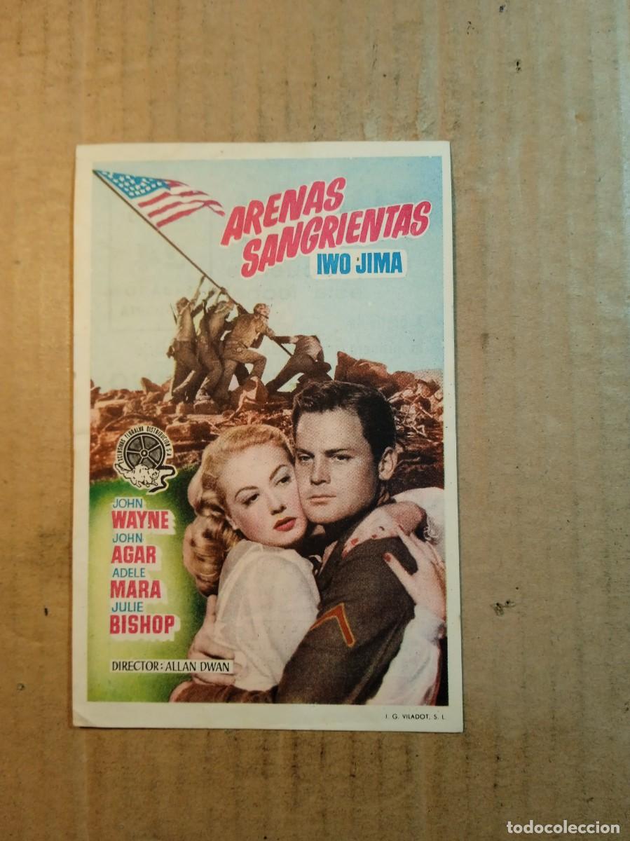  Flyers Publicitaires de films Anciens: FOLLETO DE MANO CON PUBLICIDAD ARENAS SANGRIENTAS IWO JIMA