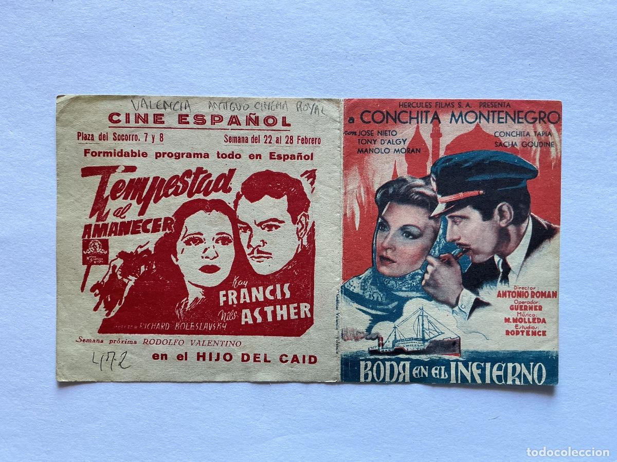Cine: PROGRAMA DOBLE BODA EN EL INFIERNO MANOLO MOR&Aacute;N CINE ESPA&Ntilde;OL ANTIGUO ROYAL VALENCIA