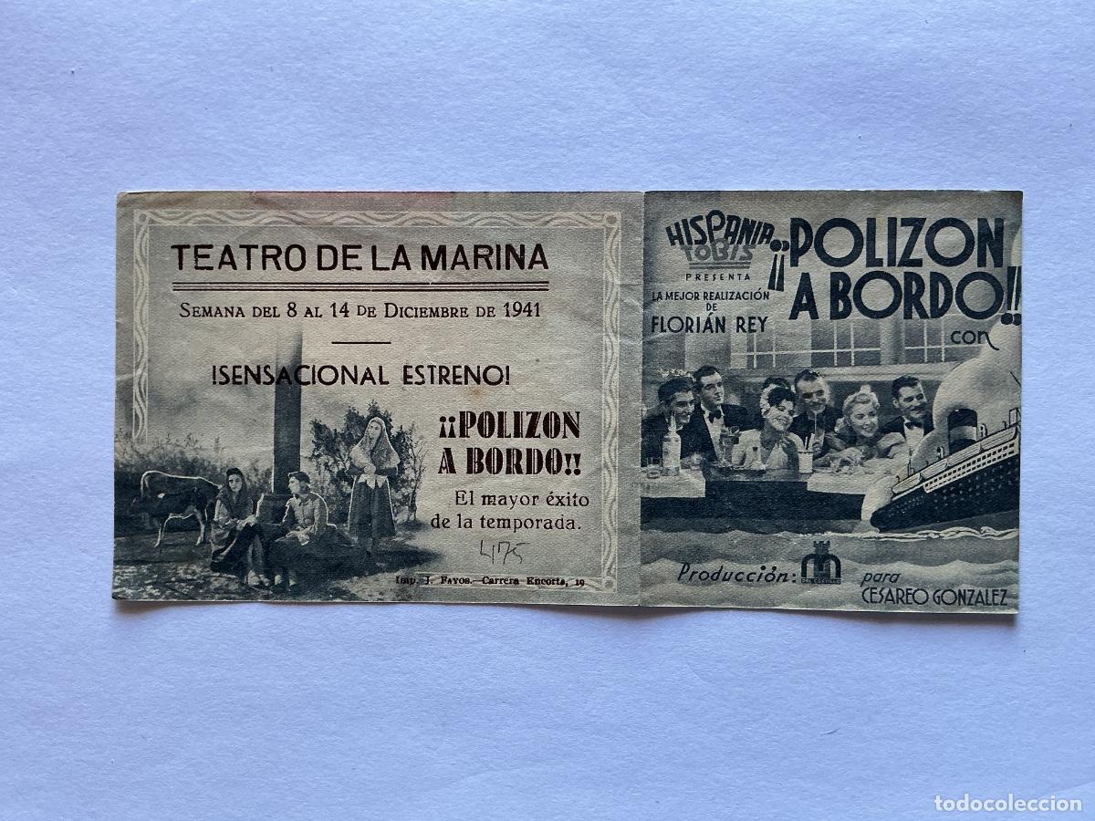  Flyers Publicitaires de films Anciens: PROGRAMA DOBLE POLIZ&Oacute;N A BORDO ISMAEL MERLO CINE TEATRO DE LA MARINA CABA&Ntilde;AL VALENCIA