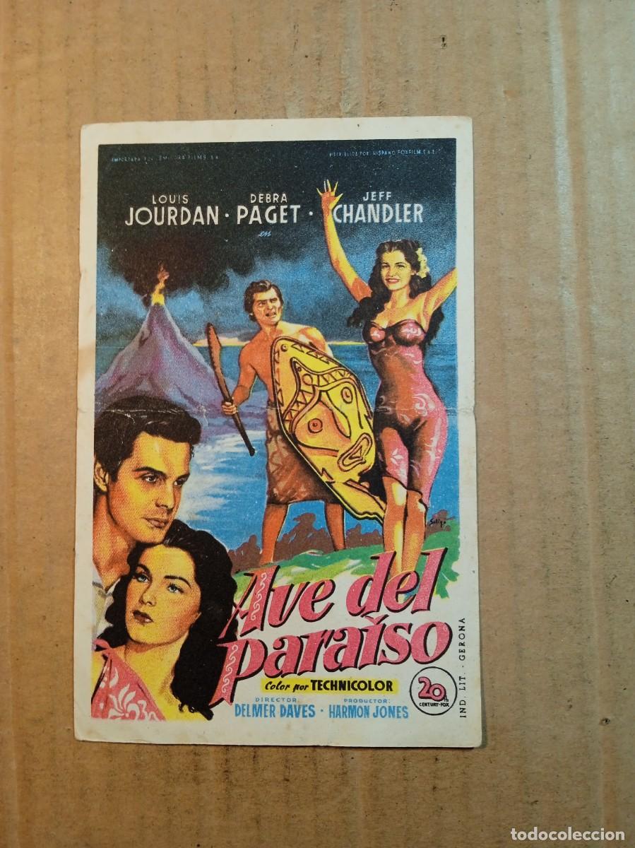 Cine: FOLLETO DE MANO CON PUBLICIDAD AVE DEL PARAISO