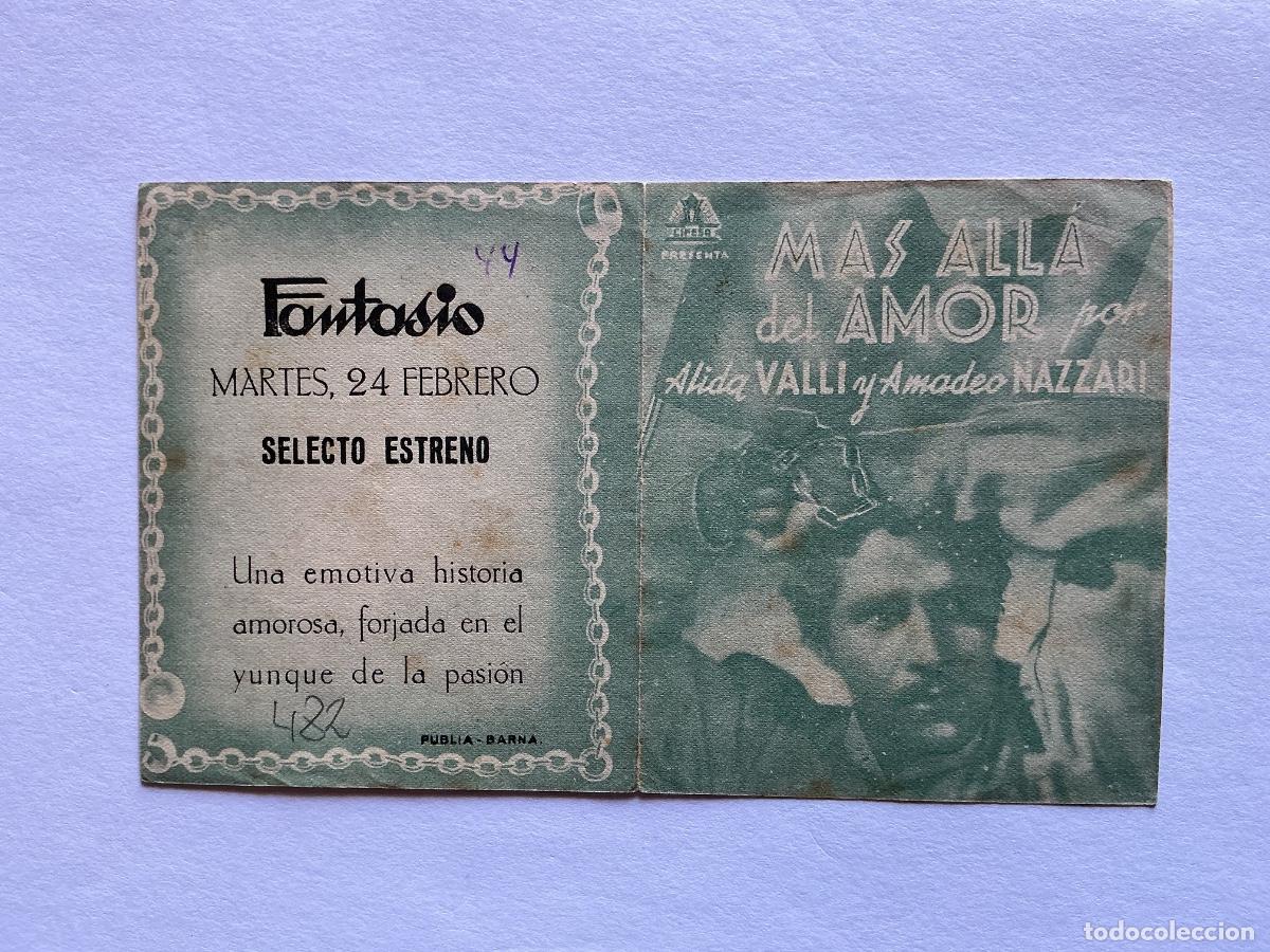  Flyers Publicitaires de films Anciens: PROGRAMA DOBLE CIFESA MAS ALL&Aacute; DEL AMOR ALIDA VALLI CINE FANTASIO BARCELONA