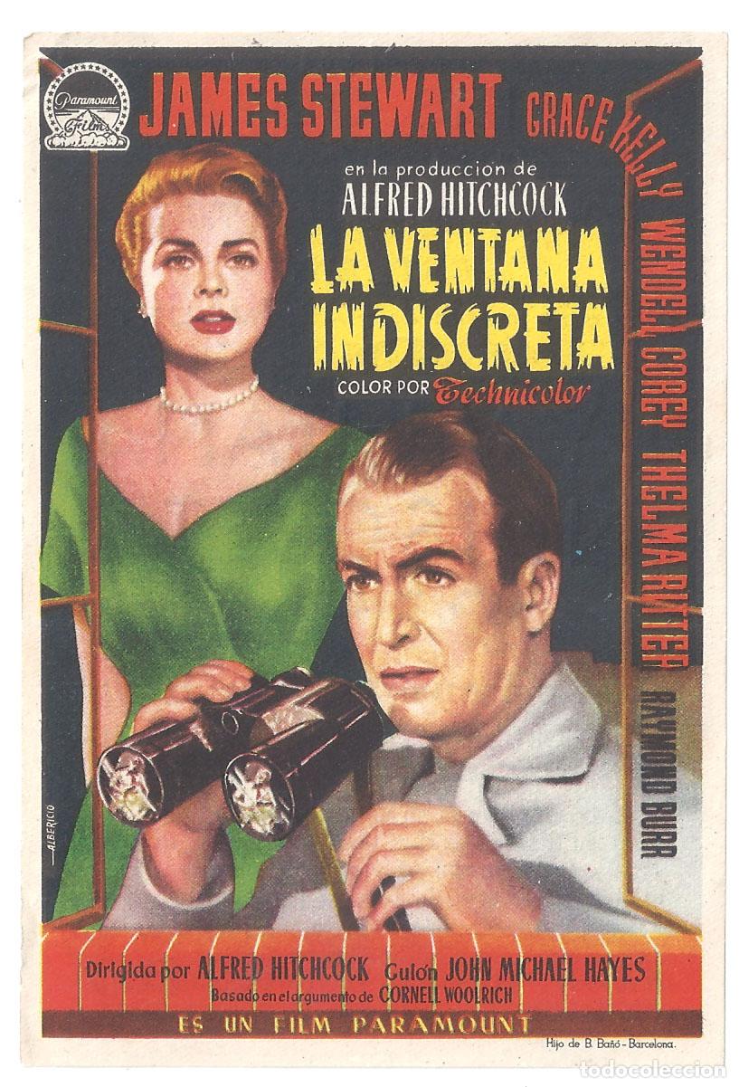 Cine: PTCC6 67 LA VENTANA INDISCRETA PROGRAMA SENCILLO PARAMOUNT ALFRED HITCHCOCK JAMES STEWART