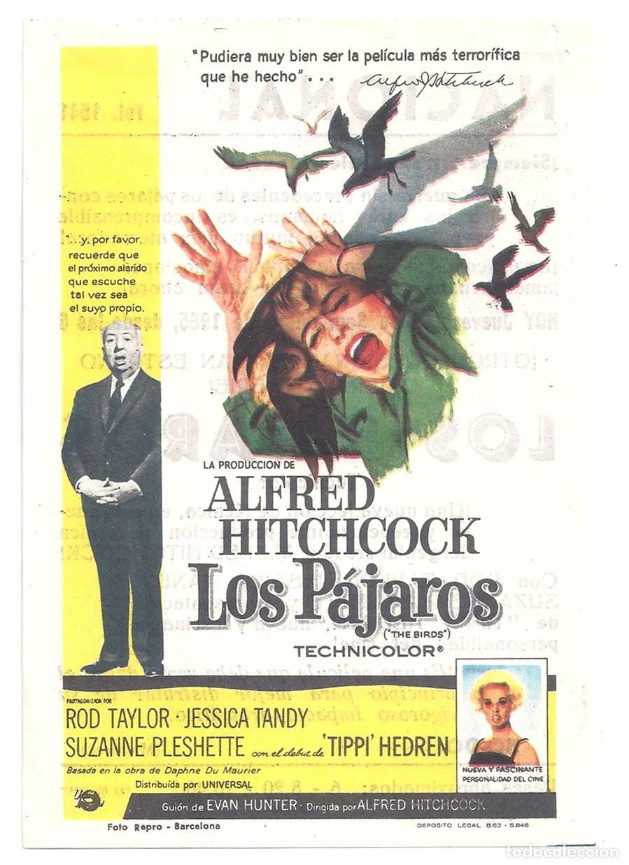 Cine: PTCC6 67 LOS PAJAROS PROGRAMA SENCILLO UNIVERSAL ALFRED HITCHCOCK TIPPI HEDREN ROD TAYLOR