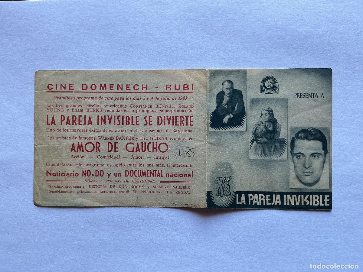 Kino: PROGRAMA DOBLE LA LA PAREJA INVISIBLE SE DIVIERTE CARY GRANT CINE DOMENECH RUB&Iacute; BARCELONA