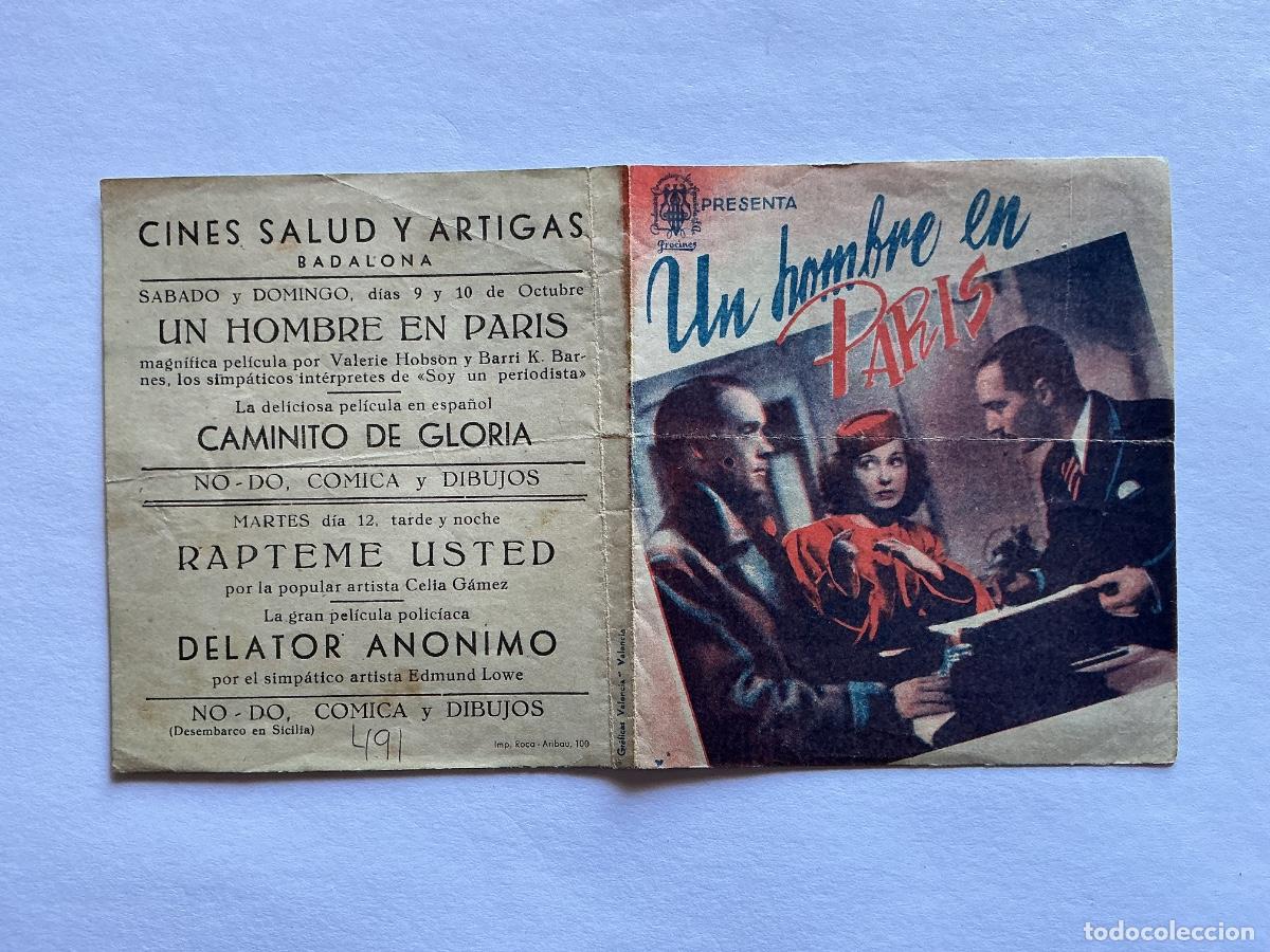 Kino: PROGRAMA DOBLE UN HOMBRE EN PAR&Iacute;S VALERIE HOBSON CINE SALUD Y ARTIGAS BADALONA BARCELONA
