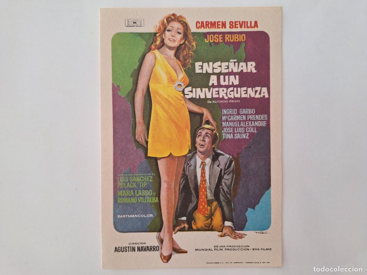 Cine: CINE FOLLETO DE MANO ENSE&Ntilde;AR A UN SINVERGUENZA SIN PUBLICIDAD FMD RV 68