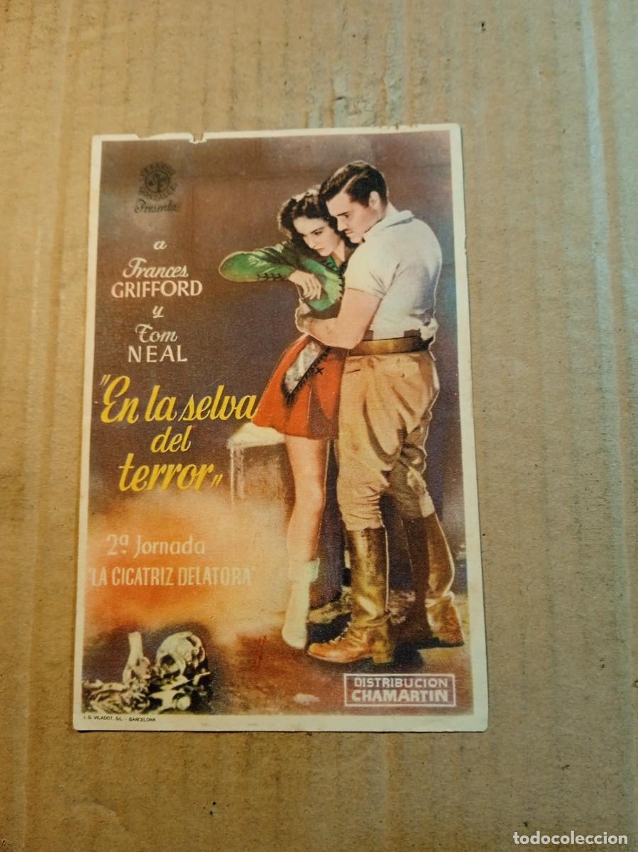  Flyers Publicitaires de films Anciens: FOLLETO DE MANO CON PUBLICIDAD LA SELVA DEL TERROR
