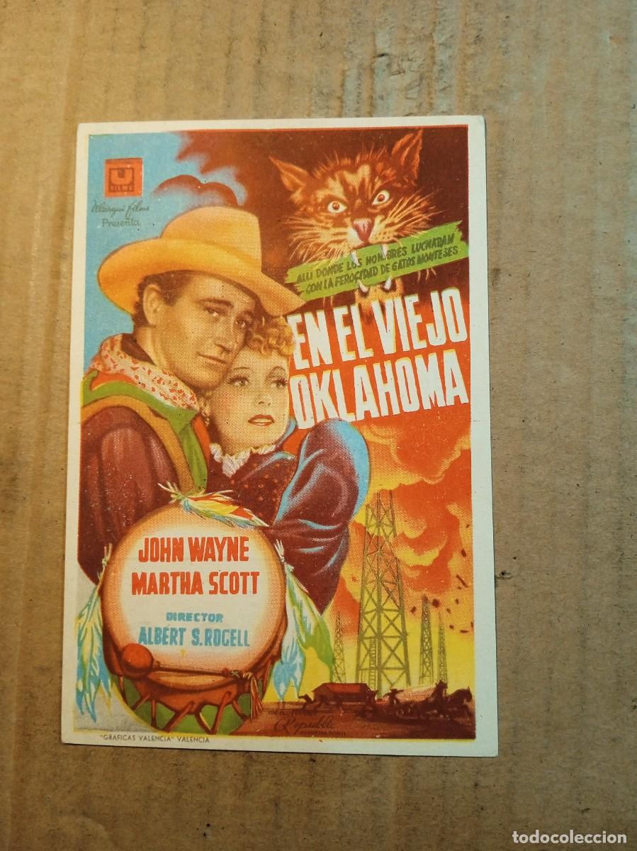 Folhetos de m&atilde;o de filmes antigos de cinema: FOLLETO DE MANO CON PUBLICIDAD EL VIEJO OKLAHOMA