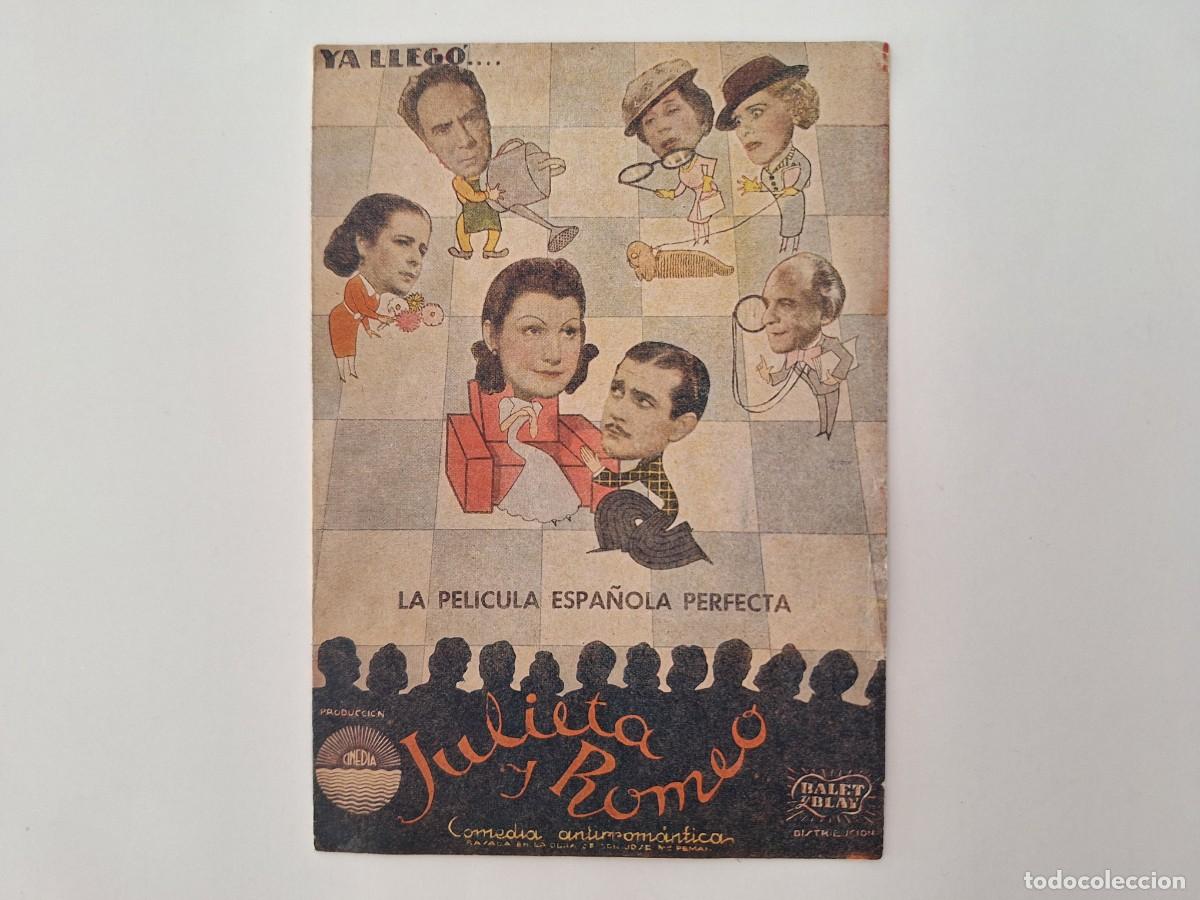 Cine: CINE FOLLETO DE MANO BOBLE JULIETA Y ROMEO ENRIQUE GUITART MARTA FLORES PALACIO CENTRAL FMD RV 70