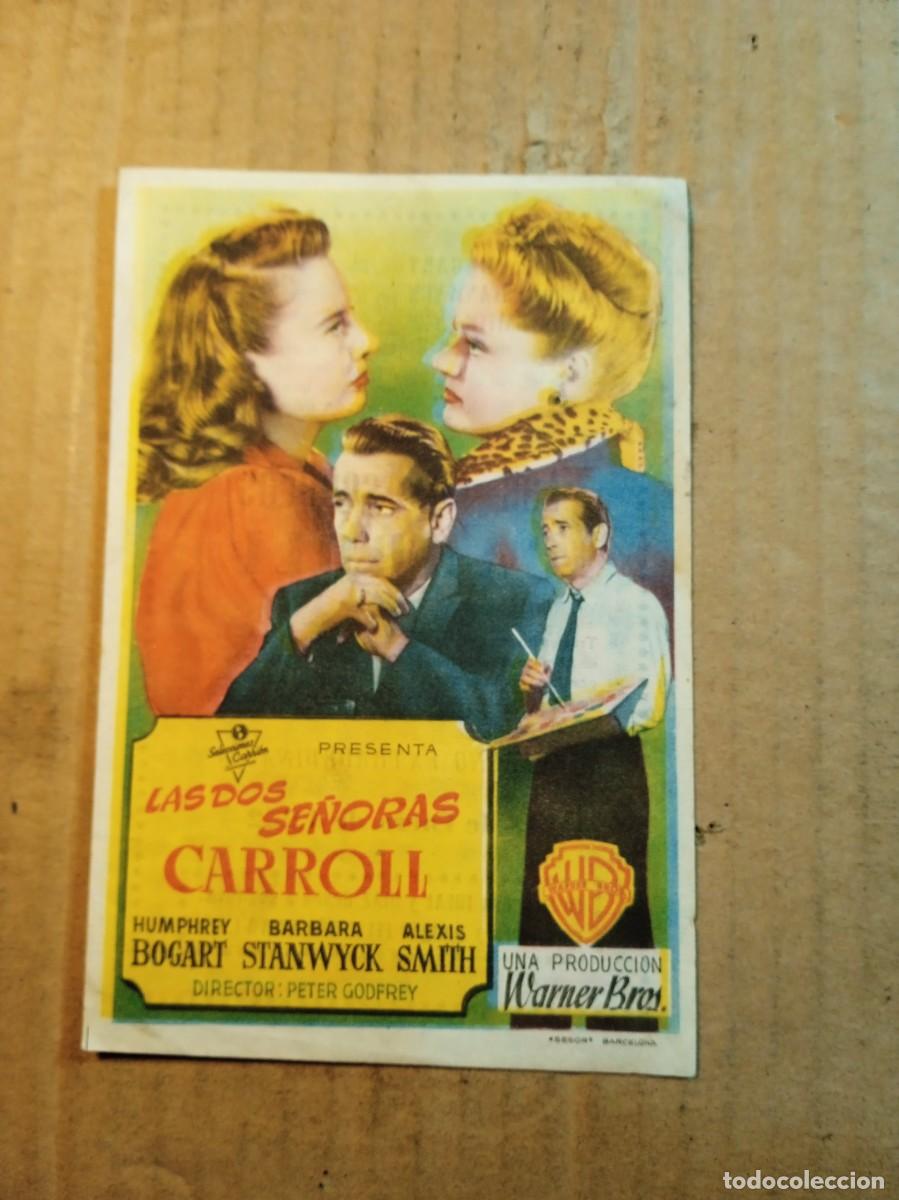 Cinema: FOLLETO DE MANO CON PUBLICIDAD LAS DOS SE&Ntilde;ORAS CARROLL