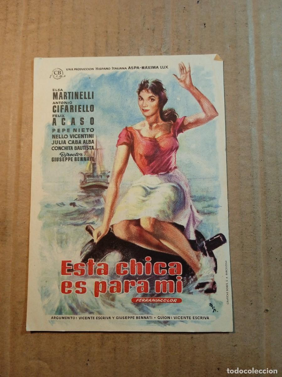 Kino: FOLLETO DE MANO CON PUBLICIDAD ESTA CHICA ES PARA MI