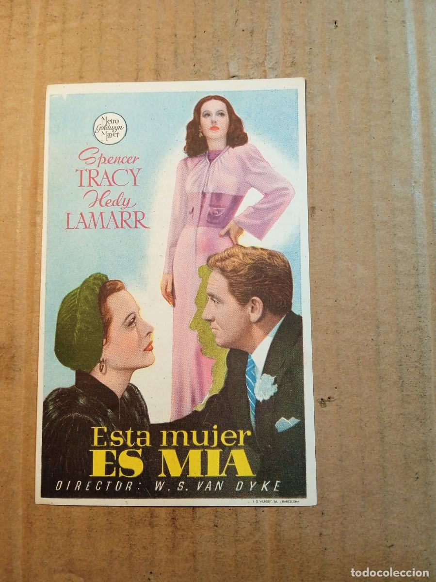 Folhetos de m&atilde;o de filmes antigos de cinema: FOLLETO DE MANO CON PUBLICIDAD ESTA MUJER ES MIA