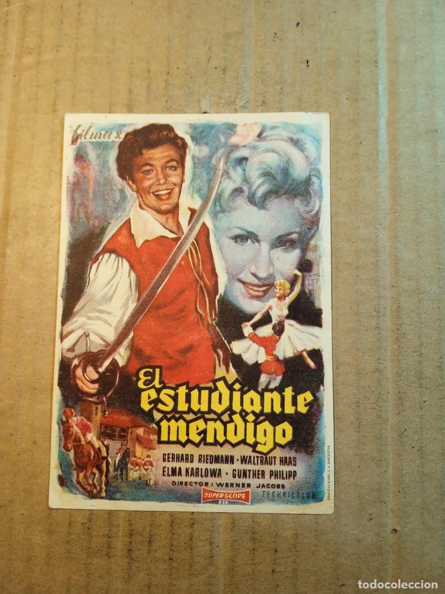 Cinema: FOLLETO DE MANO CON PUBLICIDAD EL ESTUDIANTE MENDIGO