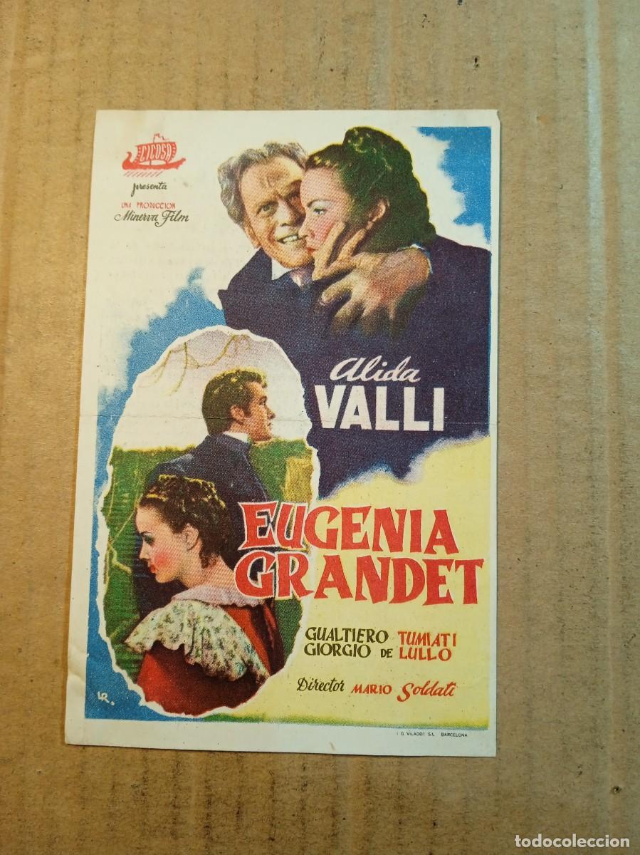 Folhetos de m&atilde;o de filmes antigos de cinema: FOLLETO DE MANO CON PUBLICIDAD EUGENIA GRANDET