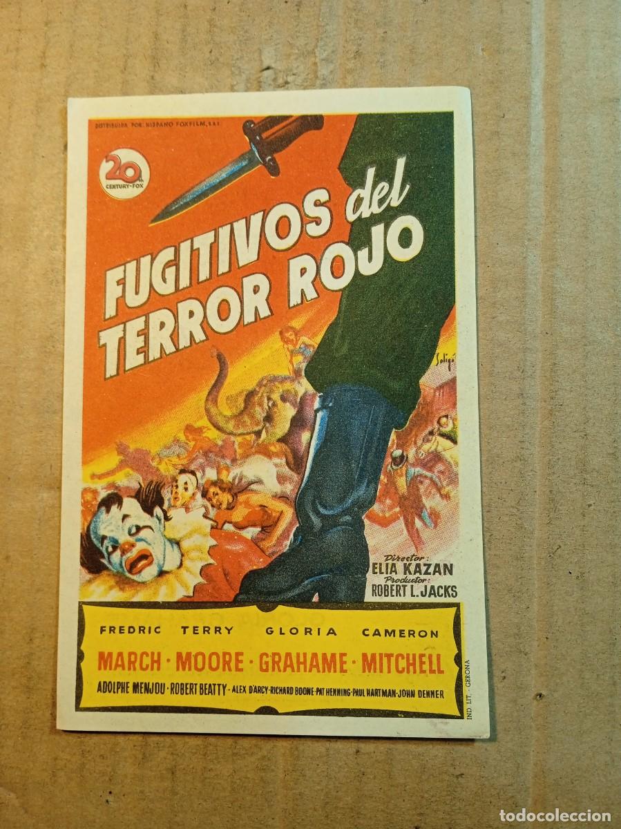  Flyers Publicitaires de films Anciens: FOLLETO DE MANO CON PUBLICIDAD FUGITIVOS DEL TERROR ROJO