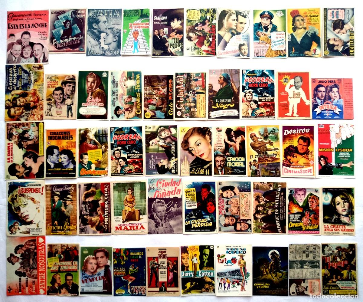  Foglietti di film di film antichi di cinema: 50 PROGRAMAS VARIADOS, LOTE N&ordm; 291 ( 24 CON EL DORSO IMPRESO).
