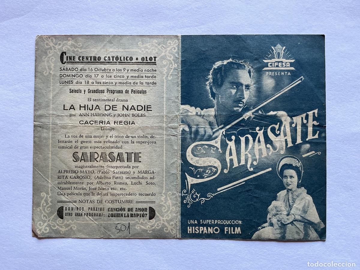  Foglietti di film di film antichi di cinema: PROGRAMA DOBLE CIFESA SARASATE JOS&Eacute; NIETO CINE CENTRO CAT&Oacute;LICO OLOT GERONA GIRONA