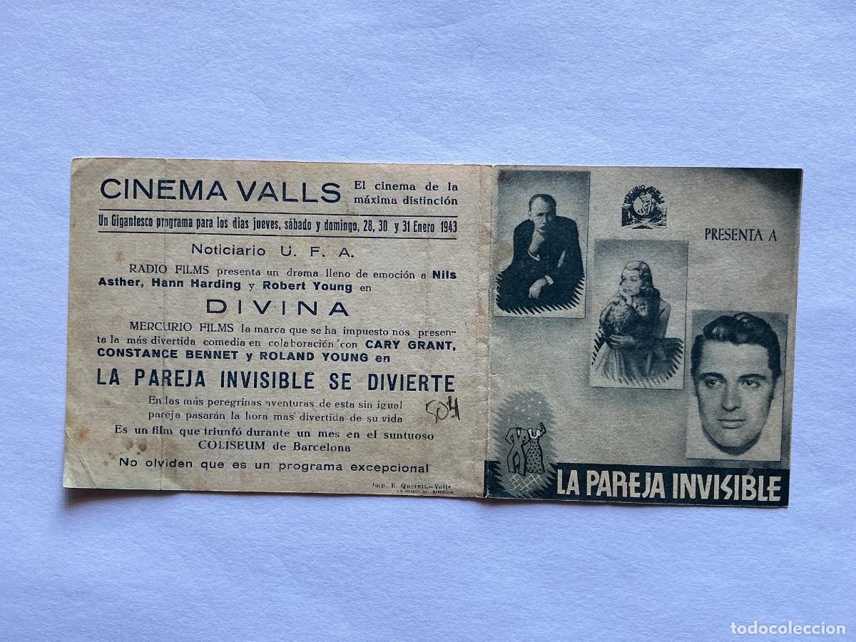 Cinema: PROGRAMA DOBLE LA PAREJA INVISIBLE SE DIVIERTE CARY GRANT CINE CINEMA VALLS TARRAGONA