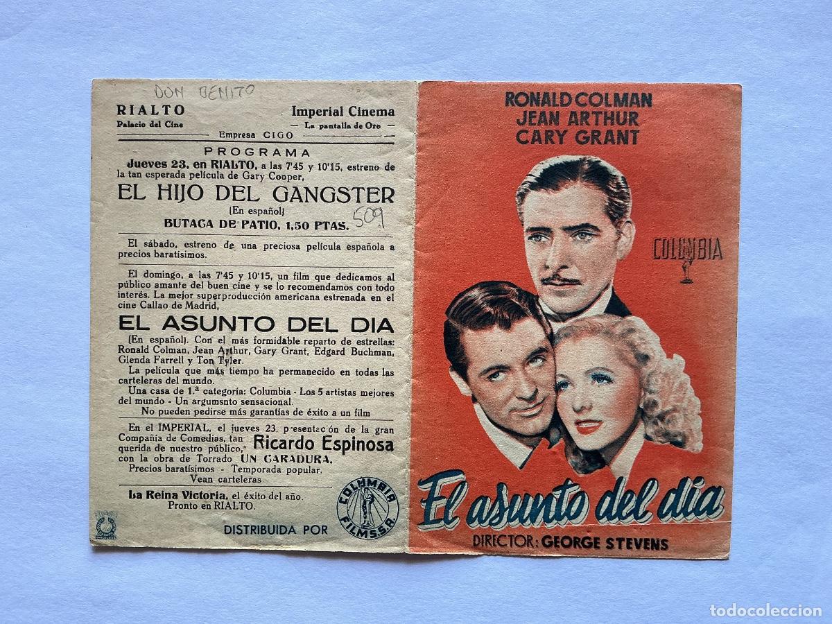 Kino: PROGRAMA DOBLE COLUMBIA EL ASUNTO DEL D&Iacute;A JEAN ARTHUR CINE RIALTO DON BENITO BADAJOZ