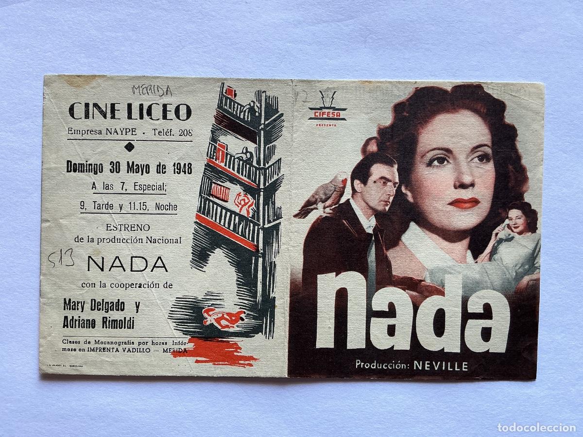  Foglietti di film di film antichi di cinema: PROGRAMA DOBLE CIFESA NADA CONCHITA MONTES CINE LICEO M&Eacute;RIDA BADAJOZ