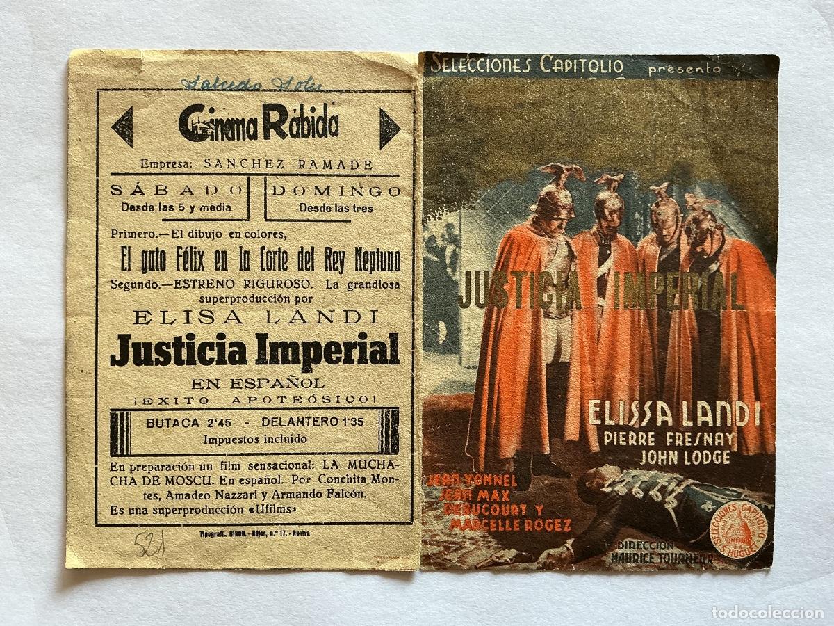 Kino: PROGRAMA DOBLE JUSTICIA IMPERIAL JOHN LODGE CINE CINEMA RABIDA HUELVA