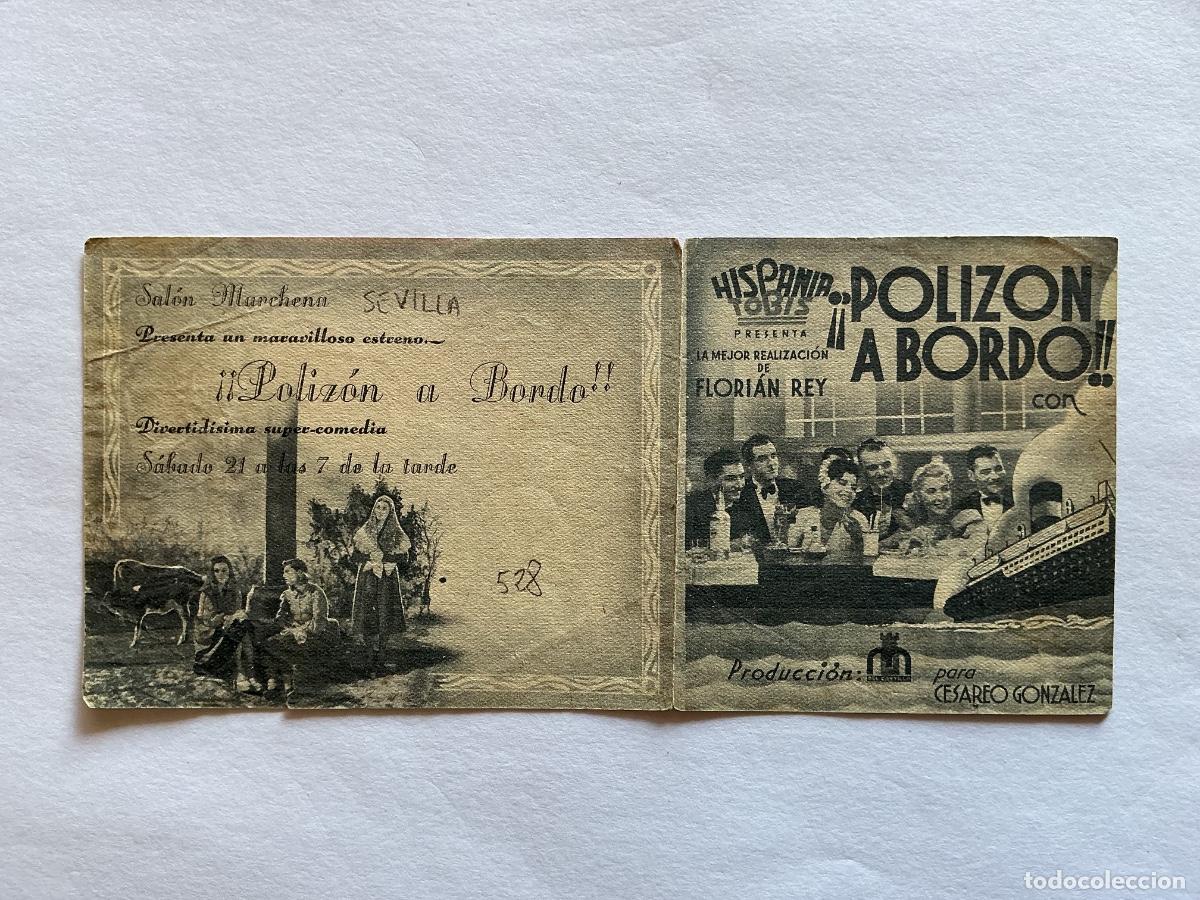  Foglietti di film di film antichi di cinema: PROGRAMA DOBLE POLIZ&Oacute;N A BORDO ISMAEL MERLO CINE SAL&Oacute;N MARCHENA SEVILLA