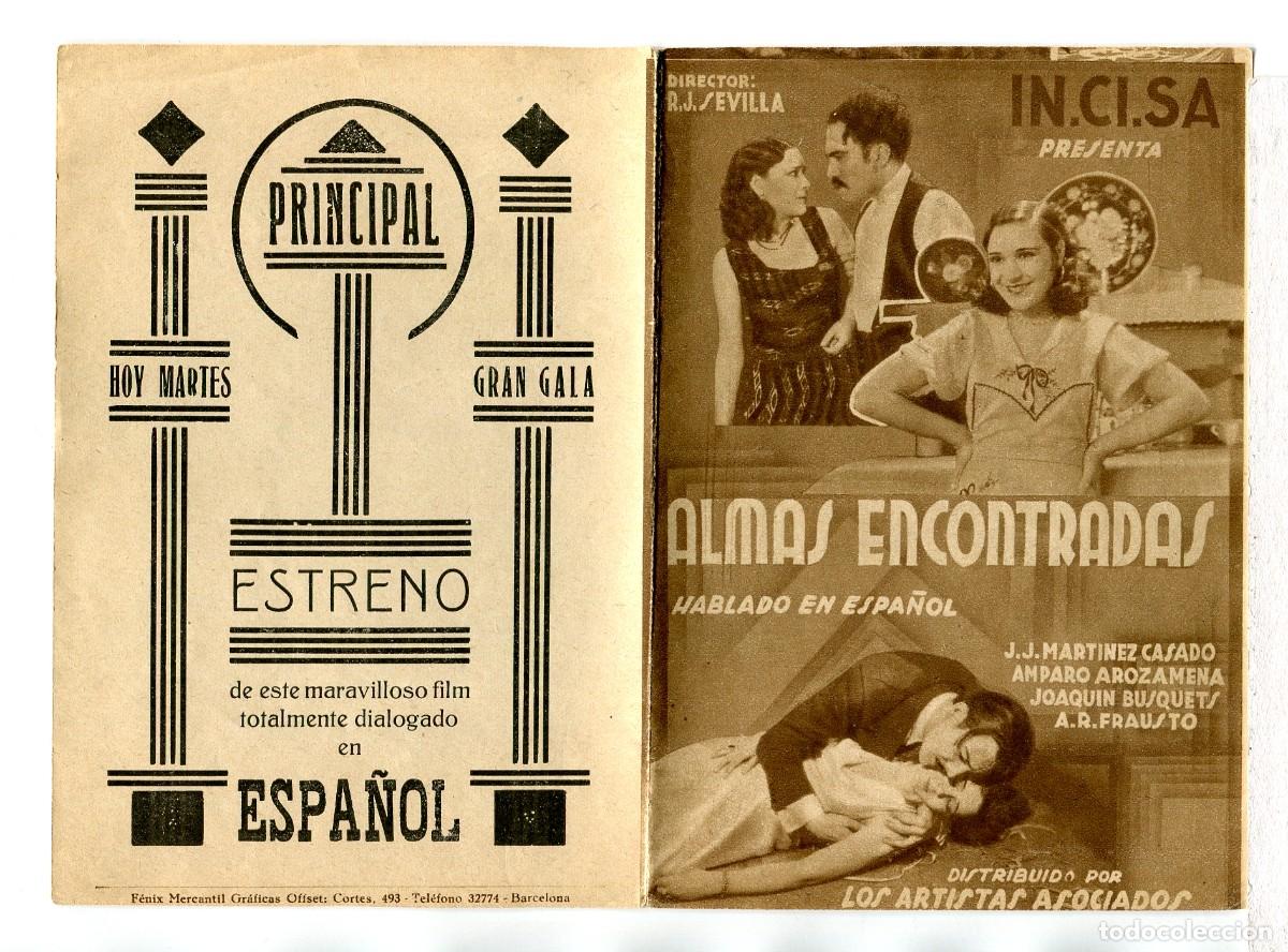 Foglietti di film di film antichi di cinema: ALMAS ENCONTRADAS, con Joaqu&iacute;n Busquets.