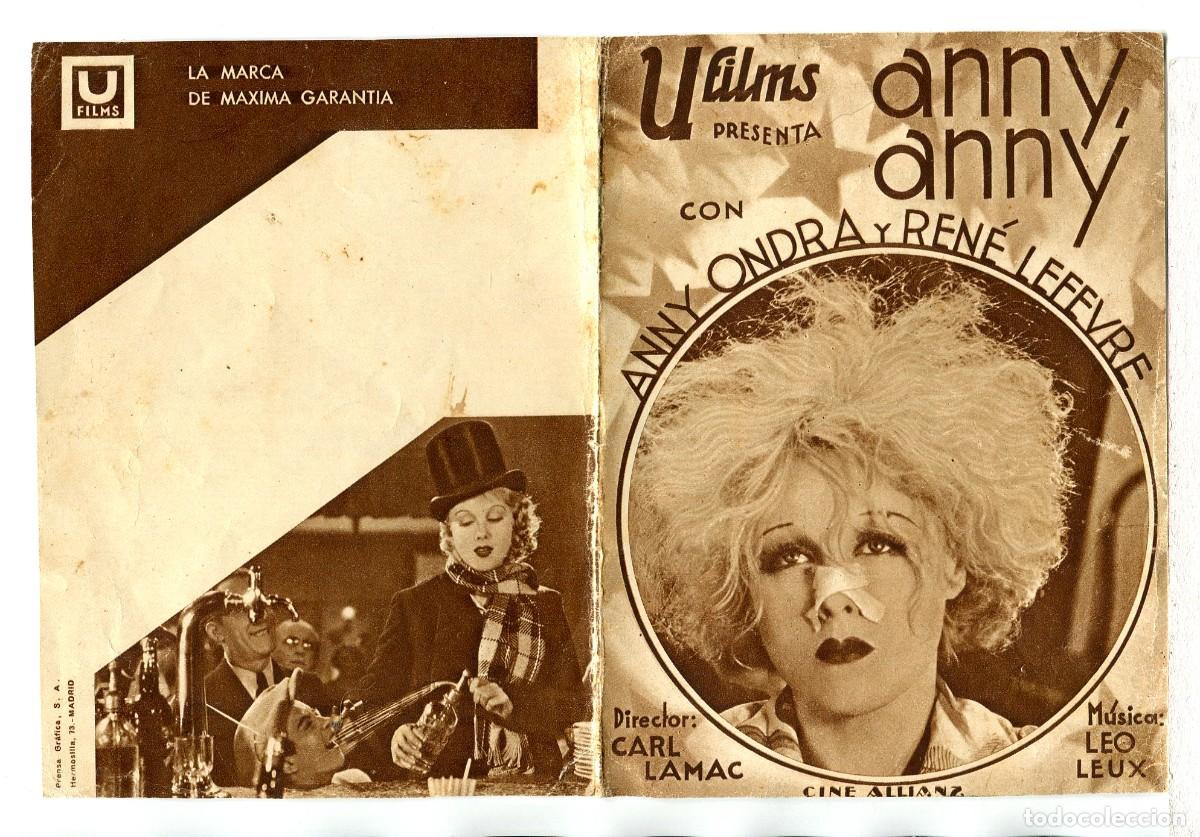 Kino: ANNY, ANNY, con Anny Ondra.