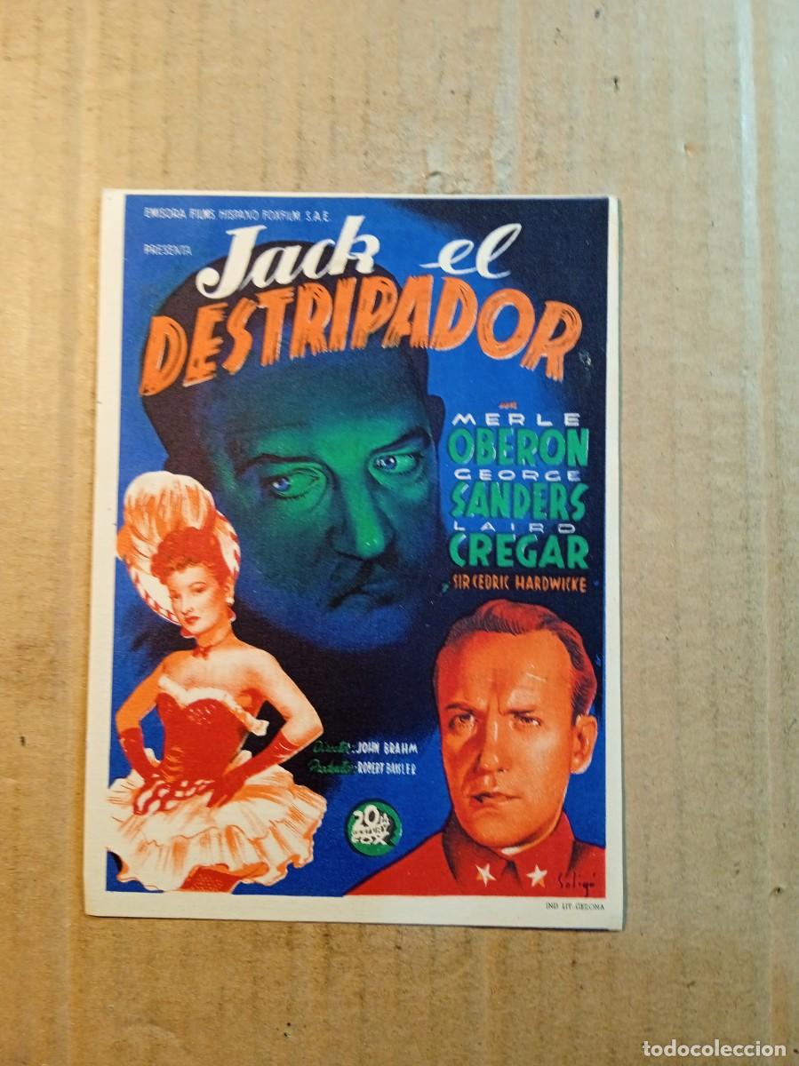  Flyers Publicitaires de films Anciens: FOLLETO DE MANO CON PUBLICIDAD JACK EL DESTRIPADOR
