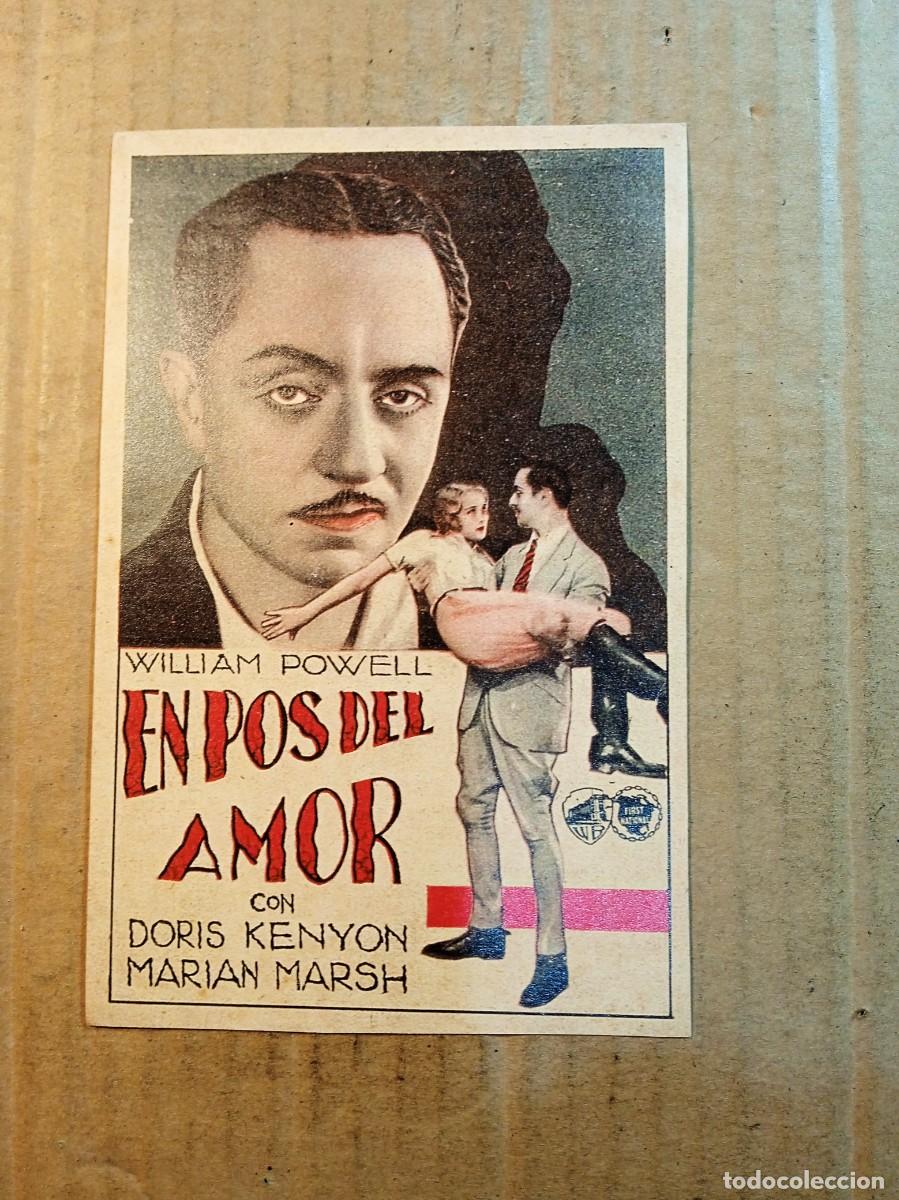  Flyers Publicitaires de films Anciens: FOLLETO DE MANO CON PUBLICIDAD EN POS DEL AMOR (COPIA)