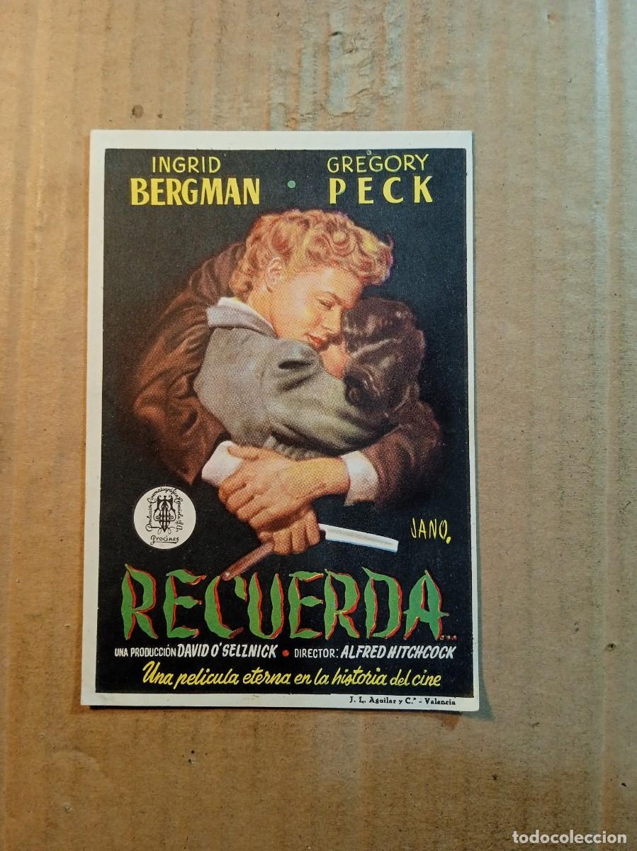 Cinema: FOLLETO DE MANO CON PUBLICIDAD RECUERDA